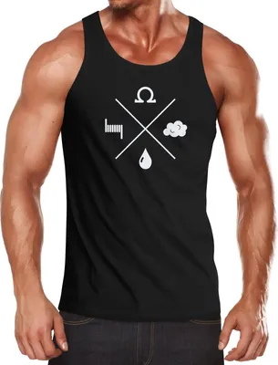 Produktbild von Herren Tanktop Dampfer Vape Vapist Kreuz Ohm Moonworks® schwarz S
