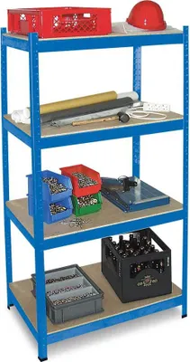 Produktbild von Steckregal, Stahlblech, kunststoffbeschichtet, 4 Böden, HxBxT 1800x900x400 mm