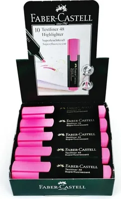 Productafbeelding van 10 stuks FABER-CASTELL 154828 tekstmarkeerstift TEXTLINER 48, vulbaar, roze