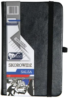 Obrázok produktu pre ELEFANT Skorowidz A6 192 strony – czarny, notes z gumką