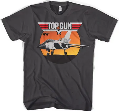 Obrázok produktu pre Top Gun - Sunset Fighter T-Shirt - Medium - Dark-Grey