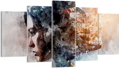 Produktbild von Bild auf Leinwand - Leinwandbild - Frau Abstraktion - 160x85cm - Wand Bild - Wanddeko - Wandbilder - Leinwanddruck - Bilder - Kunstdruck - Wanddekoration - Leinwand bilder - Wandkunst - EA160x85-3956