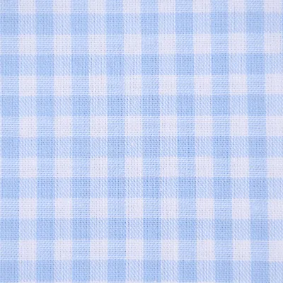 Produktbild von Baumwollstoff Meterware kariert weiß hellblau 5mm