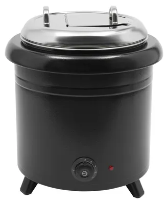 Produktbild von Elektrischer Suppenwärmer - Buffet-Suppentopf 13 l 400 W - Temperatur 30–85 °C - Thekengerät für Catering & Gastro - Schwarz