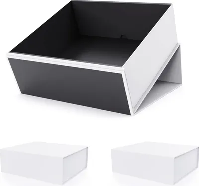 Produktbild von JiaWei Geschenkbox Faltschachtel mit Magnetverschluss für Weihnachten alle andren Anlässe und fürs Wohnheim mit Seidenpapier/ Grußkarte 3er Weiß L