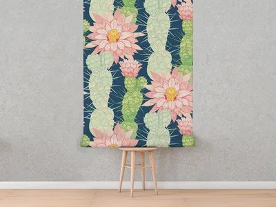 Produktbild von Coloray Fototapete 104x70 cm Latextapete Magicstick - Kakteen Blumen Kaktus Blumen