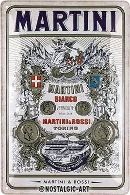 Produktbild von Nostalgic-Art - Blechschild 20 x 30cm - Bacardi - Martini - Bianco Vermouth Label