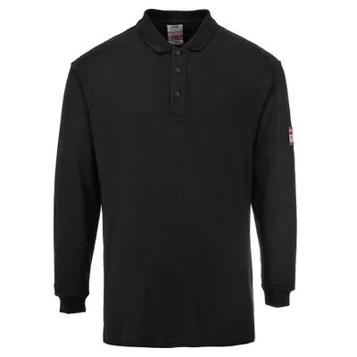 Produktbild von Portwest FR10 Flammhemmendes, antistatisches Langarm Poloshirt Black Gr. M