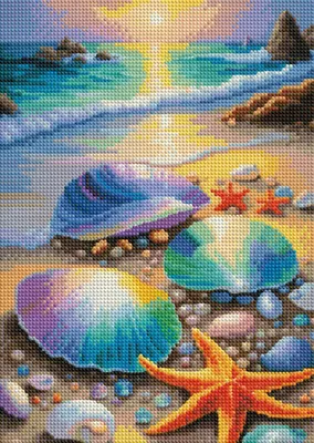 Obrázok produktu pre NORIMPEX Diamantová maľba Škeble a hviezdice 30x40cm