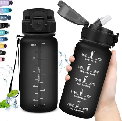 Produktbild von Kinderdopper 500 ml, Auslaufsicheres Strohhalm, Zeitmarkierung, Leicht zu Reinigen, für Schule