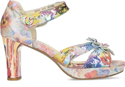Produktbild von Laura Vita Damen Sandalette geschlossene Ferse Plateau High Heel Hicao 01, Größe:37 EU, Farbe:Lila