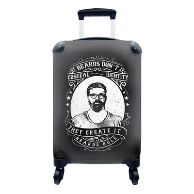 Produktbild von MuchoWow® Koffer Handgepäck Trolley Rollkoffer Kleine Reisekoffer mit 4 Rollen - Mancave - Männer - Bart - Retro - Cabin Size < 55x40x23 cm & 55x40x20 cm - Fotokoffer - Kabinenkoffer - Boardgepäck - Reise-Box - Reisekoffer - Reisegepäck - Koffer mit Bild - Trolley für Kinder