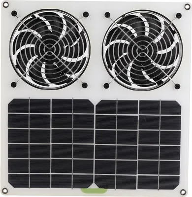 Image de Ventilateur alimenté par panneau solaire Ventilateur double étanche de 12 pouces Ventilateur d'évacuation solaire de 100W pour poulailler Serre