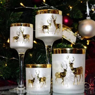 Image de Bougeoir Verre Doré Renifere Ewax Bas