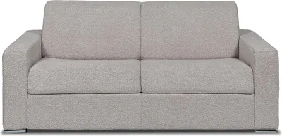 Produktbild von Schlafsofa mit Matratze 3-Sitzer - Liegefläche 140 cm - Matratze 14 cm - Bouclé-Stoff - Hellgrau - CALITO