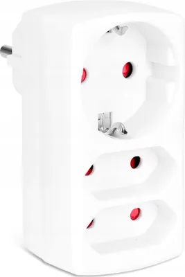 Produktbild von Steckdosenadapter mit 3 Steckdosen und 2 USB, Kompakt, Weiß