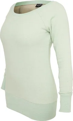 Image de Urban Classics Ladies Melange Crewneck, Taille : Xl ; Couleur : Mint/White