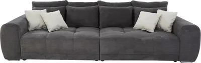 Produktbild von Bigsofa - Grau - Cord - mit 12 Kissen