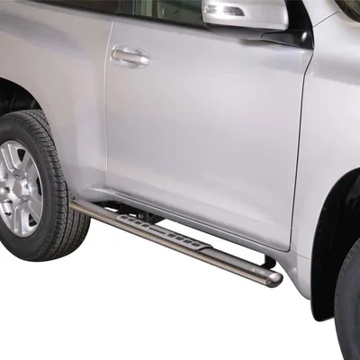 Zdjęcie produktu dla Stalowe progi boczne do Toyota Land Cruiser Prado J150 2009-2023 srebrne