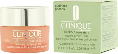 Produktbild von Clinique All About Eyes Rich, Augencreme, Unisex, Mischhaut, trockene Haut, normale Haut, ölige Haut, Empflindliche Haut, Nasse Haut, Antiaugenringe, Anti-Schwellungen, Topf, - Use twice a day, morning and night. - Prep skin for optimal results with your 3-Step Skin Care...