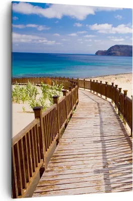 Produktbild von Bild auf Leinwand - Leinwandbild - Einteilig - Ozean Strand Sand Ufer - 70x100cm - Wand Bild - Wanddeko - Wandbilder - Leinwanddruck - Wanddekoration - Leinwand bilder - Wandbild - PA70x100-2544