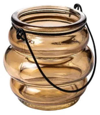 Produktbild von SANDRA RICH, Glaslaterne 8cm, Teelichthalter, Teelichtglas HASELNUSS