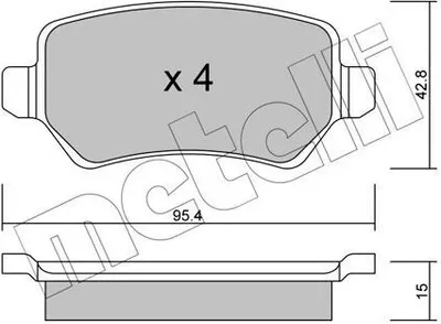 Produktbild von METELLI Bremsbeläge Satz Hinten Bremsklötze für OPEL ZAFIRA B (A05) 22-0542-1
