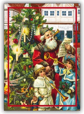 Produktbild von Weihnachtskarte Advent Grußkarte mit Weihnachtsmann, DIN A6 gefaltet, inkl. Umschlag