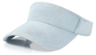 Immagine prodotto di Visiera Cap Damen, colore blu chiaro, in denim, traspirante, effetto vintage, modello senza visiera
