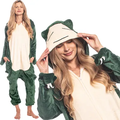 Zdjęcie produktu dla Nikcorp Kombinezon Piżama Damskie Dziecięce Onesie Figurowy Zielony L
