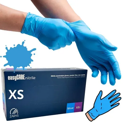 Produktbild von Zarys EasyCARE Nitril-Einweghandschuhe Puderfrei Blau Gr. XS 100 Stk.