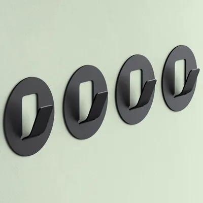 Produktbild von Mai & Mai Kleiderhaken 4 Stück Wandgarderobe Wandhaken aus Aluminiumlegierung Garderobenleiste Garderobenhaken 55mm Schwarz Stalo-16