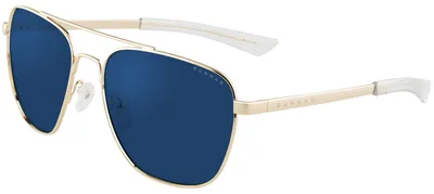 Zdjęcie produktu dla Okulary do gier i pracy przy komputerze GUNNAR – model MUSTANG – kolor oprawki: ZŁOTY, barwa soczewek: Sun (blokują 90% światła niebieskiego i 100% promieniowania UV) – okulary z filtrem światła niebieskiego