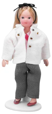 Obrázok produktu pre Miniatúrne porcelánové postavičky s pohyblivými končatinami, realistická keramická bábika v mierke 1:12 do bábikového domčeka