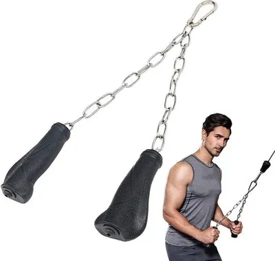 Produktbild von Tricep Rope - Fitness Zubehör - Krafttraining - Ergonomischer Griff - 25 cm Länge - Schwarz
