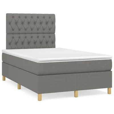 Produktbild von Boxspringbett mit Matratze Dunkelgrau 120x200 cm Stoff