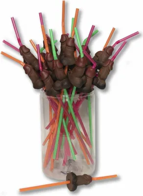 Productafbeelding van Herbruikbare rietjes, Divertisex, penisvorm, 30 stuks