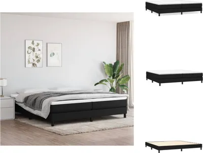 Immagine prodotto di vidaXL Letto a molle insacchettate nero 200x200 cm tessuto - Letti e strutture letto