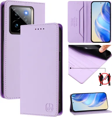 Produktbild von Lederhülle für Realme GT 7 Pro 5G Hülle Flip Brieftasche Kartenfächern Ständer Schutzhülle Violett