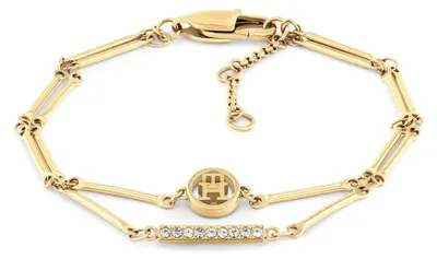 Immagine prodotto di Moderno bracciale doppio placcato oro con cristalli 2781000