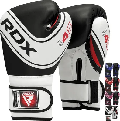 Produktbild von RDX Kinder Boxhandschuhe 6oz 4oz Junior Training Pratzen, Maya Hide Leder Belüftete Handfläche, Muay Thai Sparring MMA Kickboxing Kämpfen, Sandsack Speed Ball Boxpratzen Sandsackarbeit, Kinderspiele