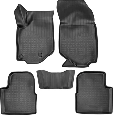 Image de Tapis De Sol En Caoutchouc TPE Pour Peugeot 2008 Depuis 2019 4pcs, Système de Fixation Bord Haut Noir Antidérapant Toutes Saisons