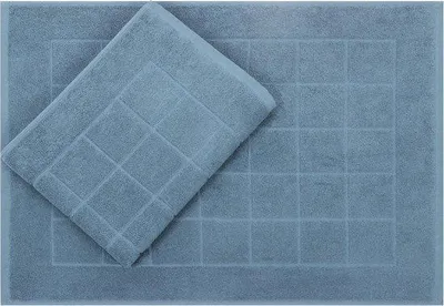 Zdjęcie produktu dla Ibenzoa® Maty do kąpieli z mikrofibry – zestaw 2 sztuk, 50 × 70 cm, jasnoniebieskie – miękkie, szybko wchłaniające wilgoć, można prać w pralce, idealne do domu i hotelu