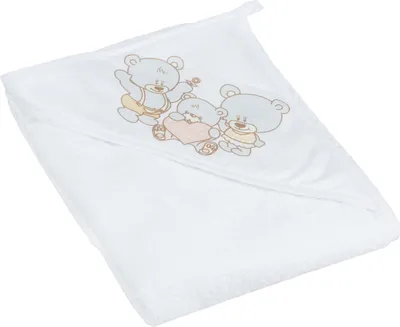 Obrázok produktu pre TEGA BABY Osuška s kapucňou Teddy 100x100cm 100% bavlna biela
