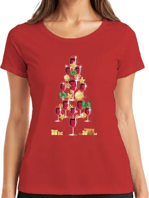 Produktbild von Wein Winzer Weinliebhaber - Weihnachten Weihnachtsgeschenk Christmas Damen T-Shirt, Rot, XXL