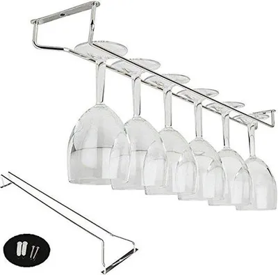Produktbild von Famanu Weinglashalter Edelstahl - eleganter Halter für Weingläser - 33 cm