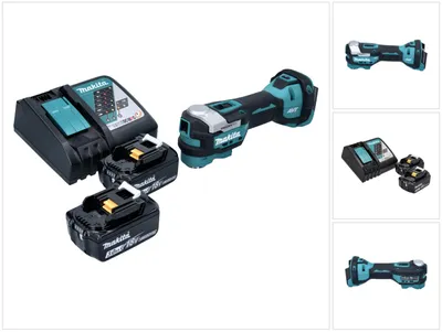 Zdjęcie produktu dla Akumulatorowe narzędzie wielofunkcyjne Makita DTM 52 RF 18 V Starlock Max Brushless + 2x akumulator 3,0 Ah + ładowarka