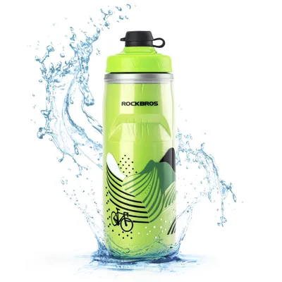 Immagine prodotto di ROCKBROS borraccia 620 ml a prova di perdite 4 H bottiglia d'acqua fresca borraccia per ciclismo verde