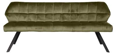 Productafbeelding van FURNLUX Eetkamerbank Raster, mosgroen en zwart, 180 cm / Hoofdkleur: groen / Afmetingen: 180 x 81 x 58 cm
