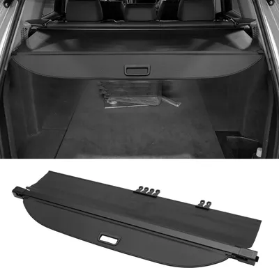 Produktbild von Kofferraum ausziehbare Laderaumabdeckung für Ford Edge 2015-2022 Heckklappenregal Gepäcksicherheitsschutzschirm, Leinwand, Schwarz Carbonfaser
